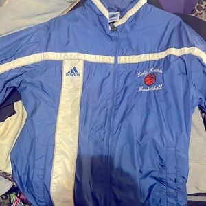 Adidas warm-up jacket…Lady Raiders local high school logo